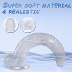 13 Inch Huge Realistic Clear Dildo Adult Sex Toys for Women, G Spot Anal Stimulation with Strong Suction Cup for Hands Free Play,Body-Safe Material Lifelike Large Penis Adult Anal Sex Toys for Couple