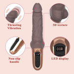 9.8 Inch Thrusting Dildo, LED Display Vibrator with 9 Thrusting & 9 Vibrating Modes, Adult Sex Toys Stimulating G Spot Anal, Realistic Silicone Dildos Sex Toy for Women and Couples