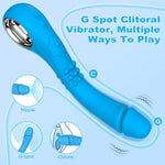 G Spot Vibrator Dildos Adult Sex Toys - Dildo for Woman with 10 Modes Powerful Vibrating & Click Super Mode, Clitoral Stimulator Realistic Silicone Dildos Sex Games Toy for Woman (Blue)