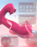 Rose Vibrator Toy G Spot Vibrator,Clitoral Sucking Stimulator Female Sex Toys Dildo Vibrator with 10 Sucking 10 Vibrating 10 Wiggling Modes,Rose Sex Toy Vibrators,Adult Sex Toy for Women and Couple