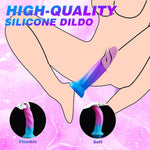 Silicone Dildo 6 inch - Suction Cup Dildo Soft Dildo for G-spot, Beginner Anal Dildo for Prostate, Fantasy Dildo with Thin Slim Purple Blue Surface, Butt Plug Adult Sex Toys Small Dildo for Men Women