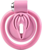 Breathable Resin Chastity Cage with Lock & 4 Rings – Secure Male Restraint (Pink)