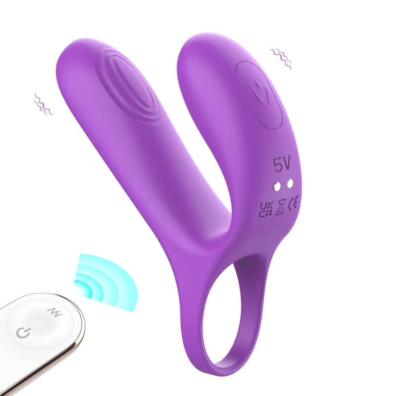 Silicone Vibrating Cock Ring With Remote Control, Rechargeable Penis Rings Vibrator With 9 Vibration Modes Adult Sex Toy For Men And Couple (Purple)