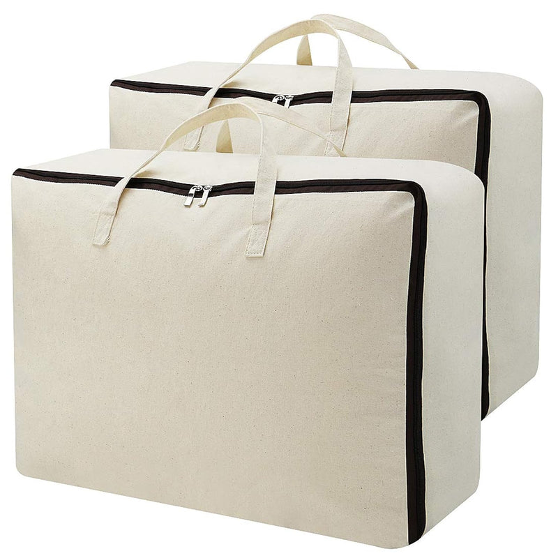 Set Of 2, Storage Bags With 3-Side Zip Open & Handles, House Move Or Winter Garm