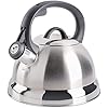 Flintshire Stainless Steel Whistling Tea Kettle, 1.75-Quart, Brushed Satin