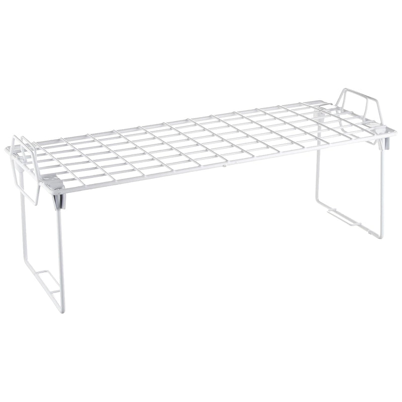 Wire Grid Stacking Shelf Medium, 7"D X 18"W X 7"H, White