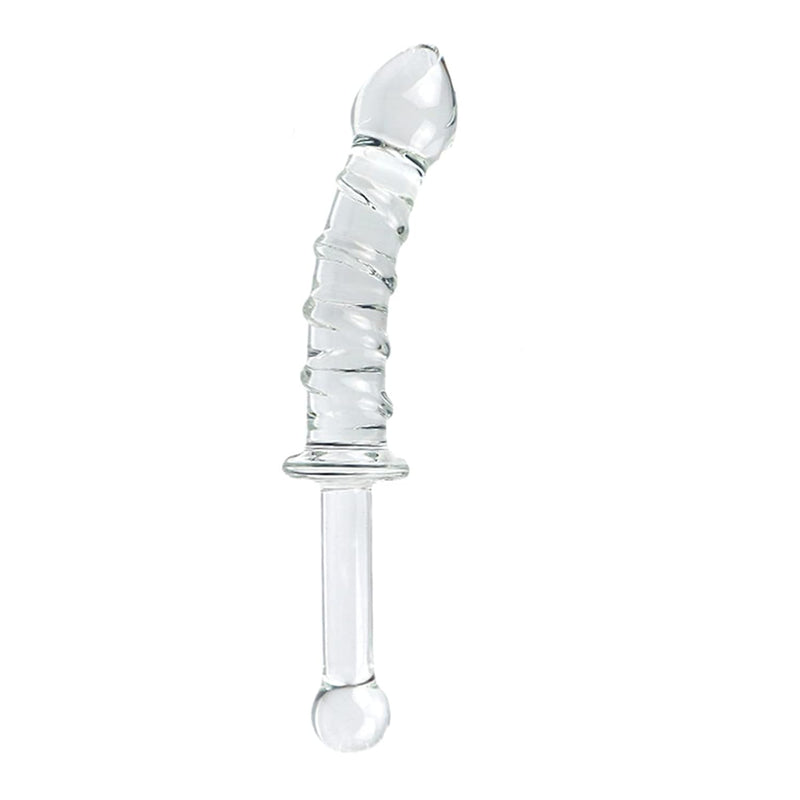 8.9'' Clear Spiral Glass Dildo Transparent Crystal Penis G-Spot Stimulation Anal Plug Female Masturbator