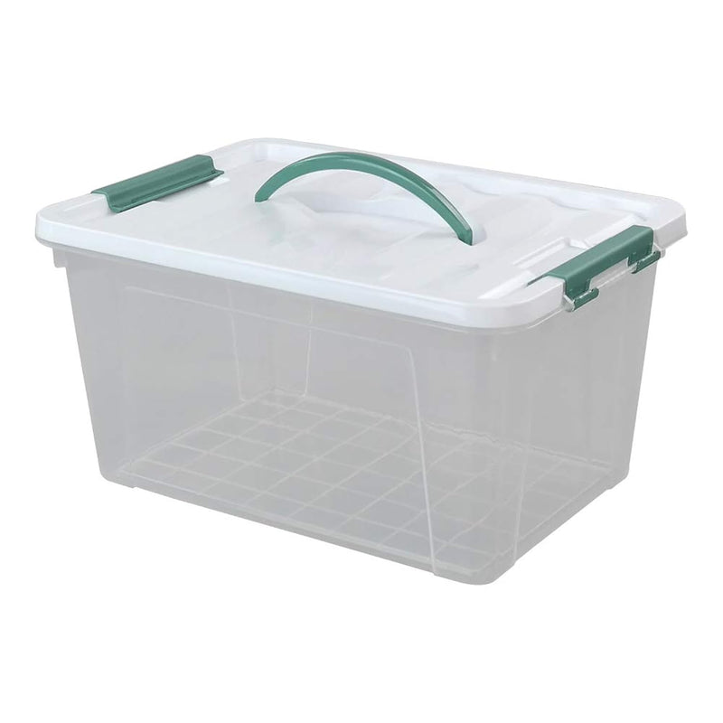 14 Quart Clear Storage Bins With Lid And Handle, Multipurpose Stackable Plastic