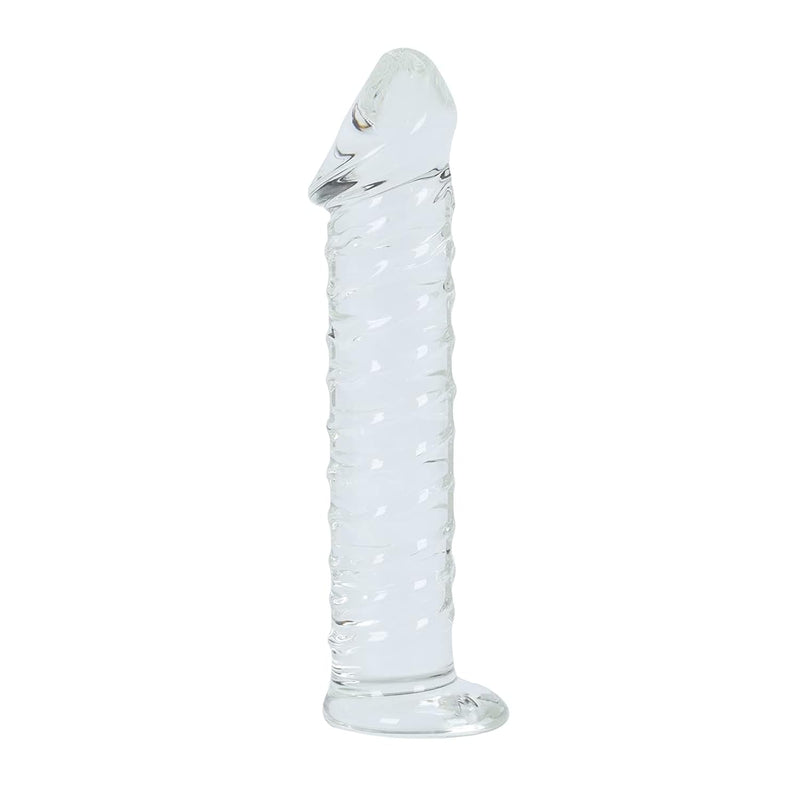 Large Clear Phallic-Shaped Glass Dildo Big Crystal Penis Sex Pleasure Wand For Female Masturbation