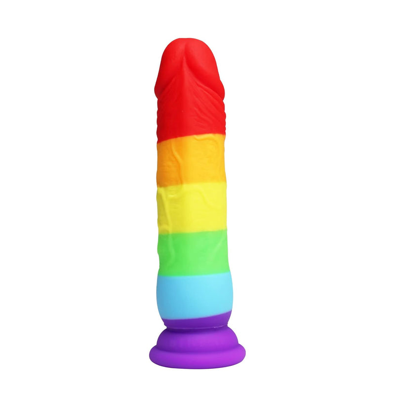 Rainbow Dildos Women Sex Toys, Realistic Dildo Adult Toys For Men Anal Game, Body-Safe Silicone Dildo With Strong Suction Cup For Hands-Free Play