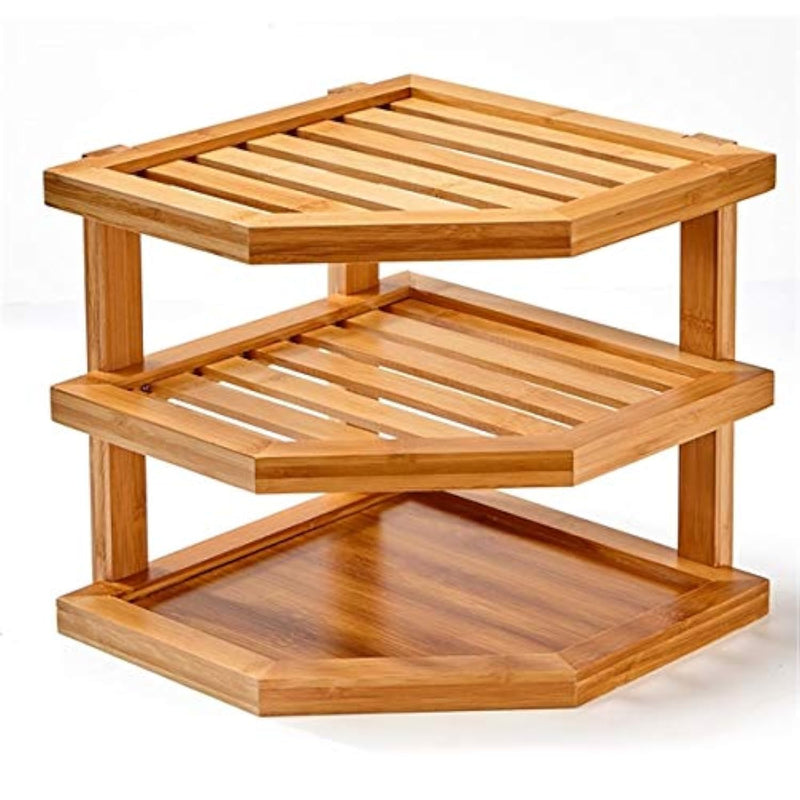 Bamboo 3 Tier Corner Shelf