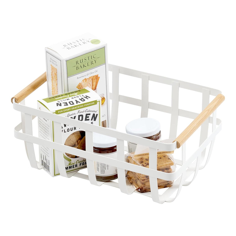 2507 Storage Basket-Dual Handle Organizer, One Size, White