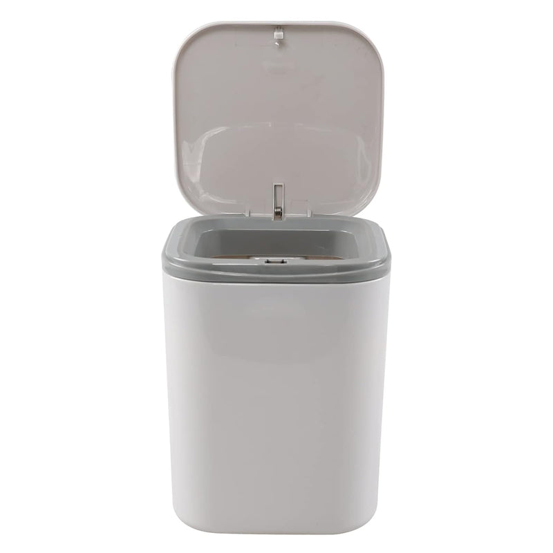 2 L Plastic Mini Push-Button Garbage Can, 0.5 Gallon Desktop Tiny Trash Can, Gre