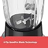 PowerCrush Countertop Blender, 6-Cup Glass Jar, For Smoothies and More, Stainless Steel Blade, 4 Speed Settings to Puree, Crush Ice, Chop, Dice, and Pulse, Dishwasher Safe, 700W Motor