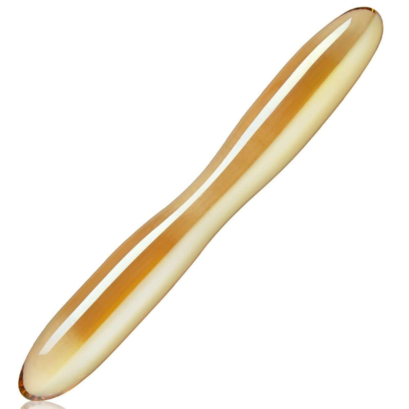 Glass Pleasure Wand Golden Crystal Dildo G Spot Stimulation Masturbation Wand Sex Toy For Women