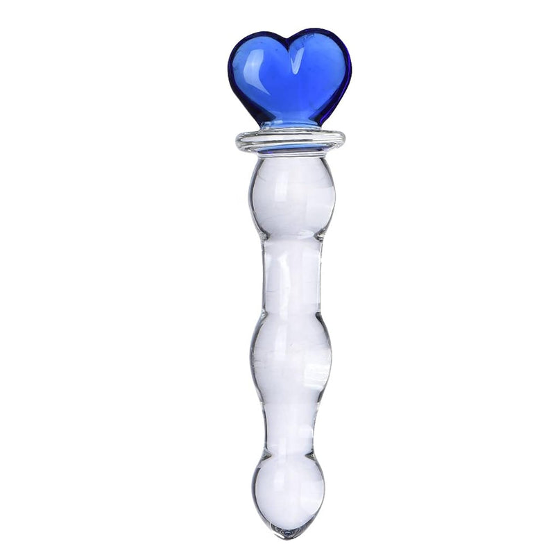 Blue Heart Novelties Glass Dildo Crystal Penis Glass Pleasure Wand Female Masturbator Sex Toy