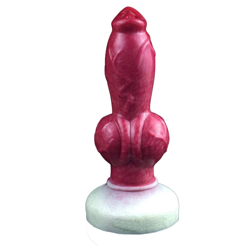 Big Size Silicone Made Artificial Dog Dildo Anal Plug Toy Color Mixed With Large Knot