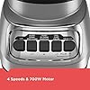 PowerCrush Countertop Blender, 6-Cup Glass Jar, For Smoothies and More, Stainless Steel Blade, 4 Speed Settings to Puree, Crush Ice, Chop, Dice, and Pulse, Dishwasher Safe, 700W Motor