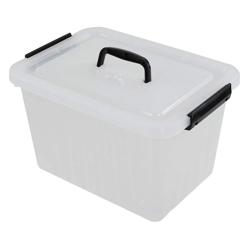 12 Quart Clear Storage Box With Lid And Black Latches, 1 Pack