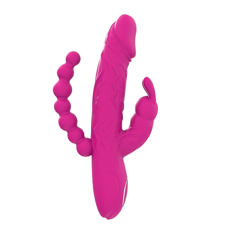 3 In 1 Realistic Dildo Bendable Rabbit Vibrator Anal Beads Women Adult Sex Toys10 Vibration Modes G-Spot, Clitoral, Anal Stimulation For Couples, Women