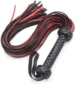 30" Red Leather Riding Whip – Equestrian Horse Flogger for Training & Riding