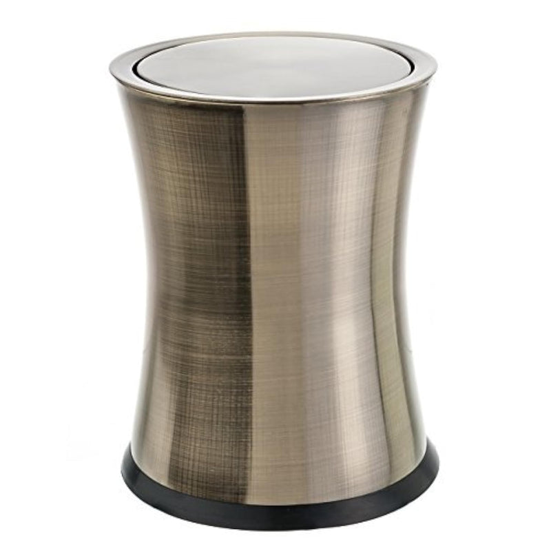 Swivel-A-Lid Small Trash Can, Stainless Steel Attractive 'Center-Inset' Designed