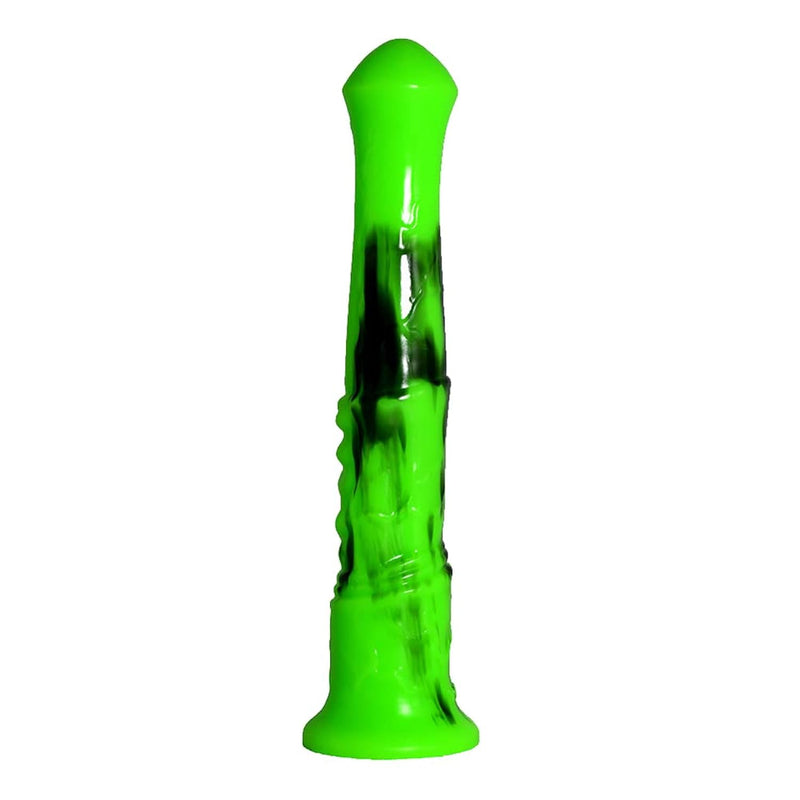 Multi Color Soft Flexible Animal Artificial Horse Dildo Silicone Dildo Toy Adult Sex Toy For Women With Suction (Green+Black)