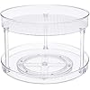 2 Tier Lazy Susan Turntable Organizer, 12" Diameter, Clear