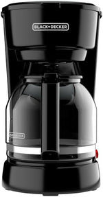 12-Cup Coffee Maker with Easy On/Off Switch, Easy Pour, Non-Drip Carafe with Removable Filter Basket, Vortex Technology, Black