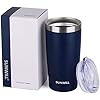 Travel Coffee Tumbler 20 oz, Insulated Mug with Lid, Stainless Steel Cup for Outdoor, Powder Coated Navy