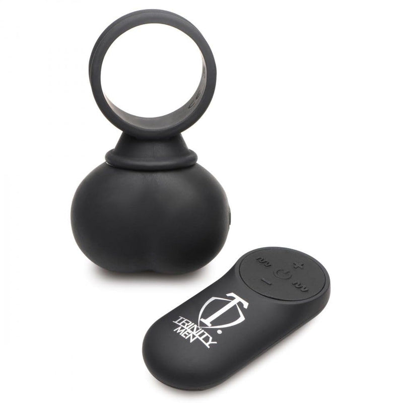 Men 28X Vibrating Balls Penis-Ring. Sex Toys For Pleasure & Couples Sex Toy For Adults. Male Vibrating Stimulator, Penis Massager & Erection Enhancer With Remote Control - Large, Black