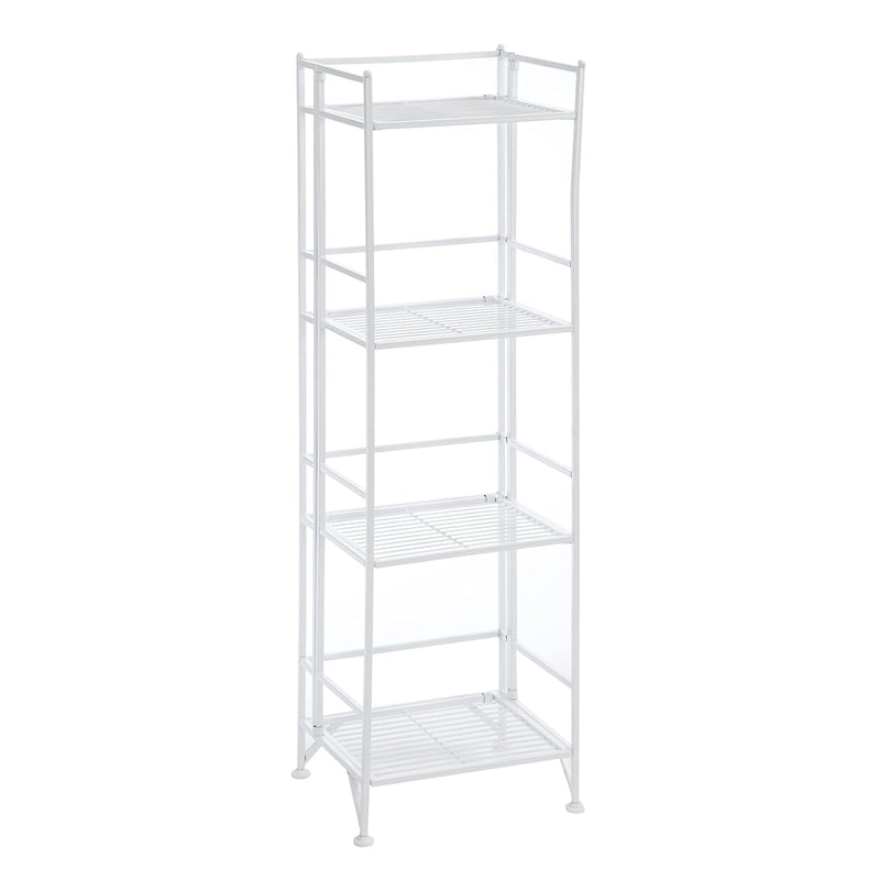 Xtra Storage 4 Tier Folding Metal Shelf, White