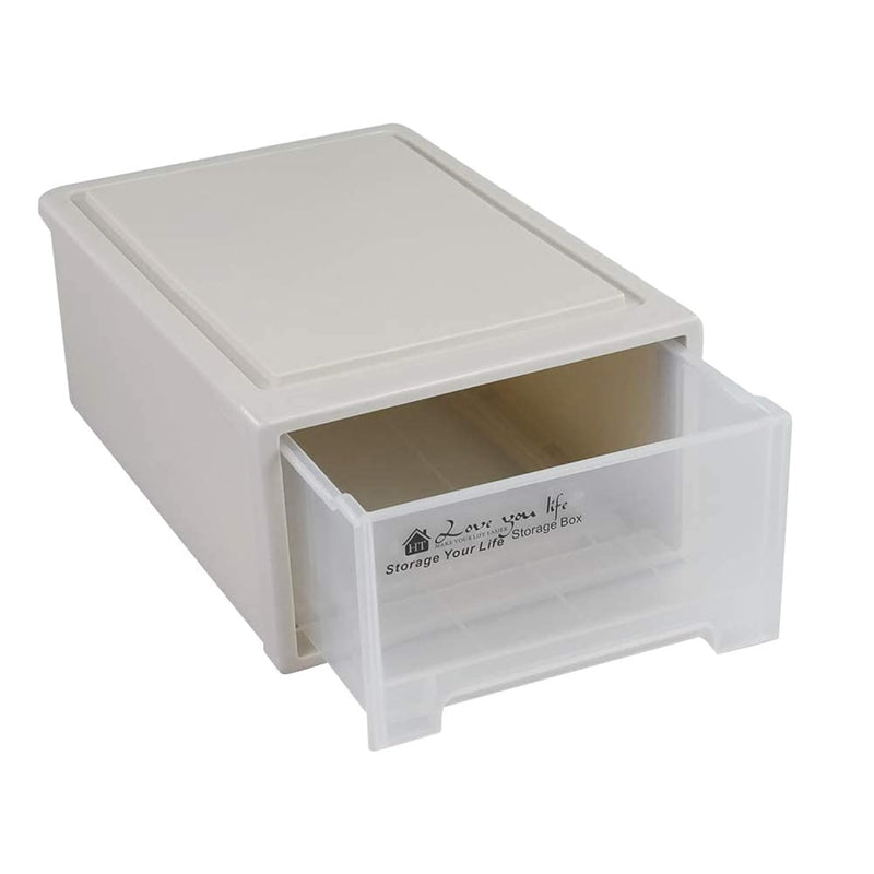 12 Quart Plastic Stacking Storage Drawer Unit Front Box, 1 Pack