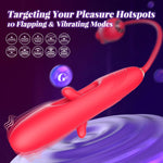 G Spot Vibrator Rose Sex Toys - 4IN1 Dildo Vibrators for Women with 10 Vibrating & Flapping Adult Sex Toy Clitoral Stimulator, Nipple Anal Vibrater Toys for Female Male Couple