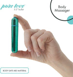 3.5" Waterproof Bullet Vibrator – 3 Speeds, Teal, One-Button Control, Adult Toy