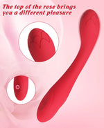 Clitoral G-Spot Powerful Rose Vibrator, Waterproof Dildo Clit Stimulator with 10 Vibration Modes, Softer and Flexible Sex Toy for Women, Clitoral Vibrator (Red)