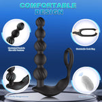 Vibrating Anal Beads & Cock Ring – 10-Mode Prostate Massager for Men, Women & Couples