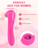 Clitoral Licking Sucking Vibrator Sex Toys,【APP Control】 Tongue Sex Toy with 9 Vibrations 9 Tongue Licking with Sucking Modes, Clitoral G Spot Anal Adult Toy Nipple Clit Stimulator Sex Toys