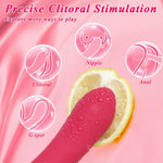 G Spot Vibrator Dildo Women Sex Toys, Powerful Wiggling Clitoral Stimulator Finger Vibrator Anal Toys with 5 Wiggling & 10 Vibrating Modes, Waterproof Silicone Bullet Vibrators Adult Sex Toy, Rose