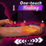 Realistic Vibrating Thrusting Dildo Vibrator Adult Sex Toy for Women 7 Thrusting 10 Vibration & Licking Modes - 8.5" Heating Dildo with Strong Suction Cup Dildos Flesh