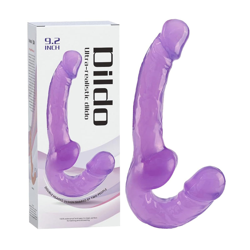 Realistic Dildo Double-Ended, Strapless Strap On Dildos For Lesbian, Flexible G Spot Anal Dildos Butt Plug Double Dong Penis With Glans For Vaginal Anal Play, Adult Sex Toys For Women Men Couple