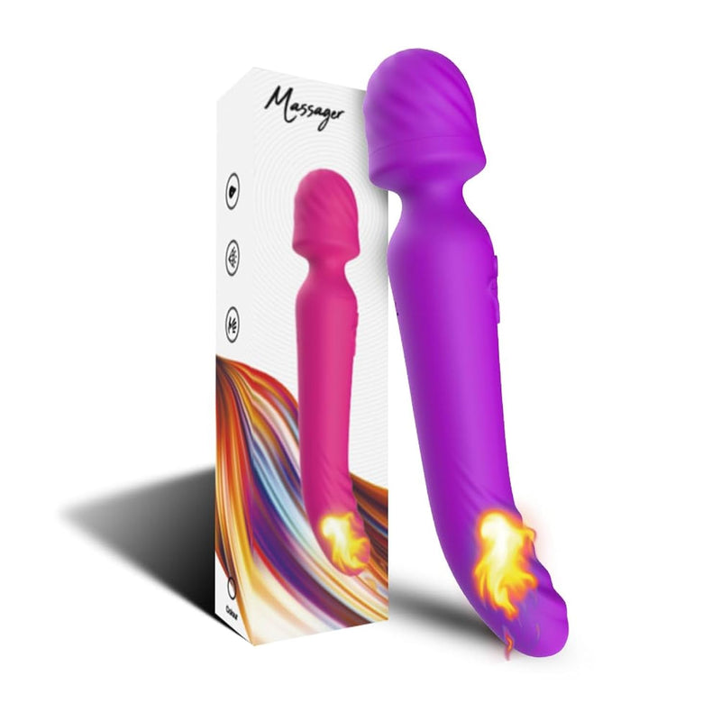 G Spot Vibrator Wand, Heating Function And Vibrating Ball For Clitoris, G-Spot Stimulation, Waterproof Dildo Sex Toy With 7 Powerful Vibrations Dual Motor Stimulator For Women Or Couple Fun (Purple)