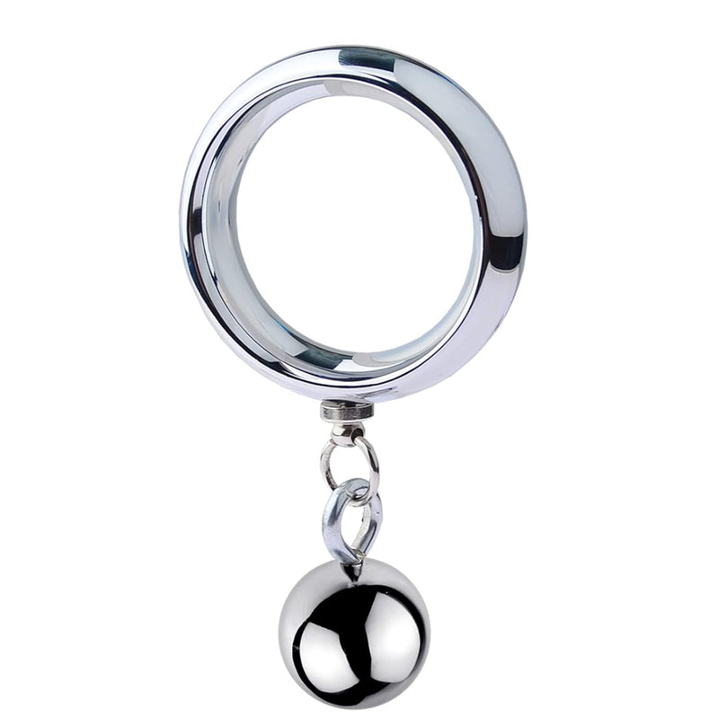 Metal Penis Cock Ring Penile Pendant Weight Carrying Stretching Exercise Device Penile Ring With Chain Steel Ball(45Mm)