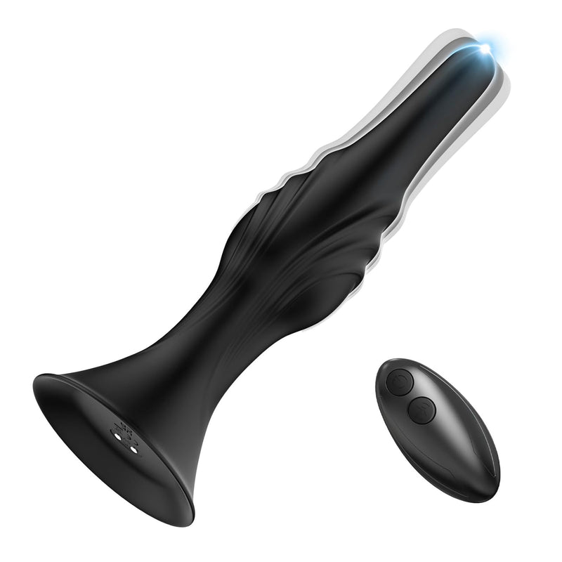 Prostate Massager Anal Sex Toy - Prostate Vibrator Remote Control With 9 Vibration Modes - Vibrating Anal Plug Realistic And Soft Silicone Prostate Massage - Strong Suction Cup Hands-Free Play