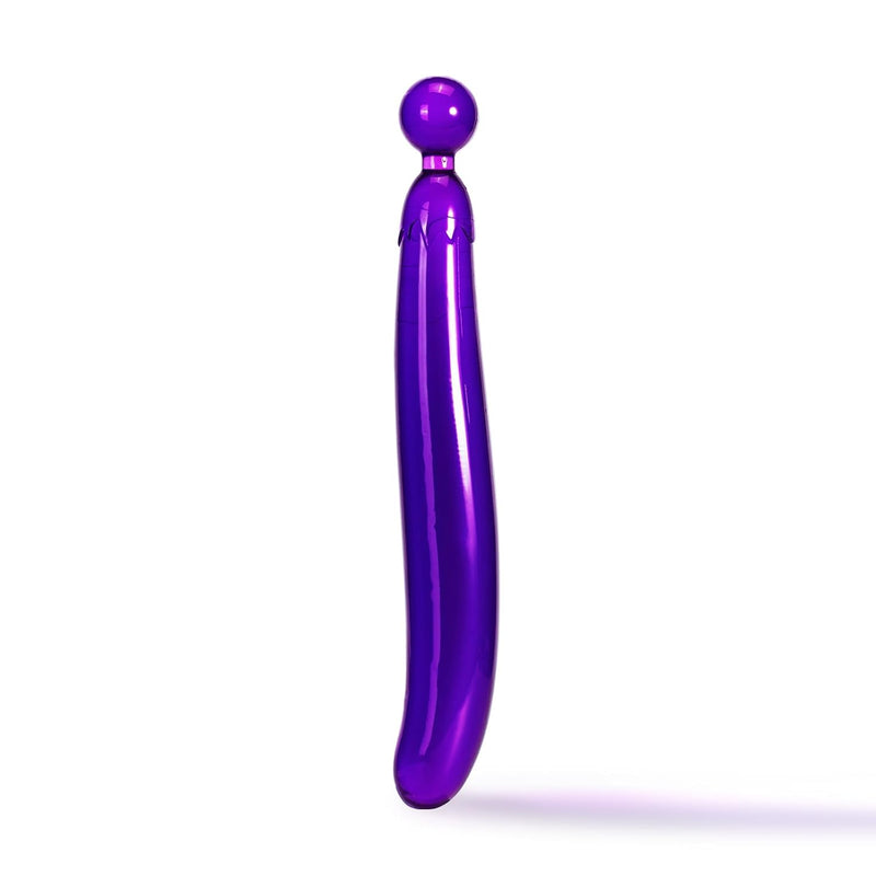 10.6 Inch Long Silicone Anal Plug Double Ended Dildo, Flexible G-Spot Curved Wand Butt Plug Stimulator With Novelties Eggplant-Shaped, Pleasure Adult Sex Toys For Women And Lesbian Gay