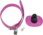 Leather Lockable Ball Gag w/Lock Bondage Fetish Restraint Slave Roleplay Gimp 4 (Hot Pink, Short)