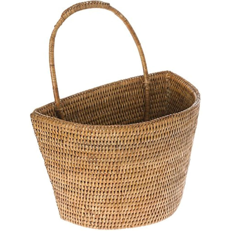 1060072 La Jolla Rattan Wall Basket, Large, 13" X 8" X 15.5", Honey-Brown