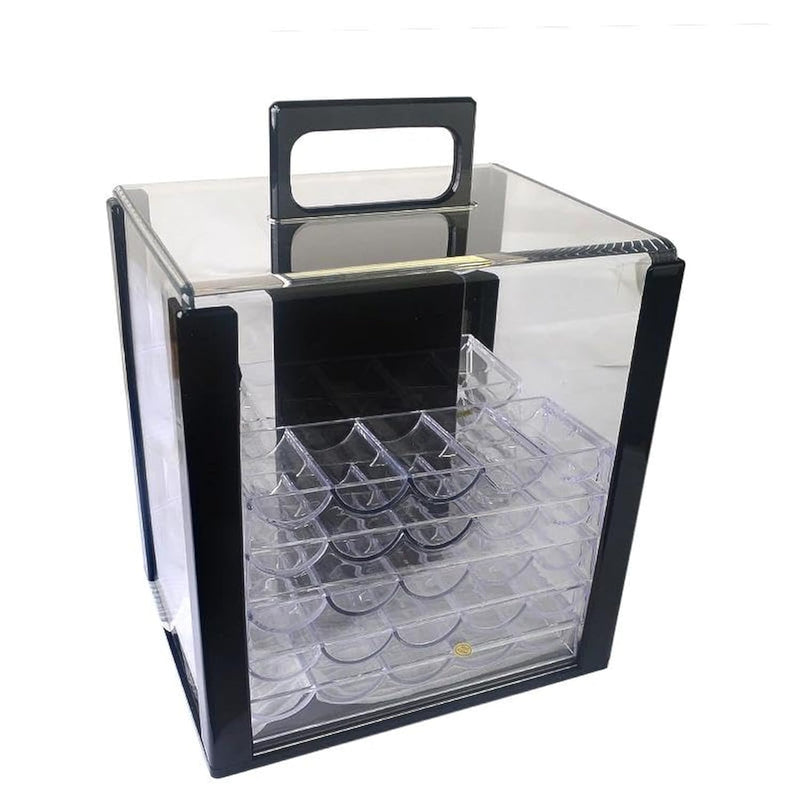 10 Piece Clear Acrylic Poker Chip Rack Tray Holder Storage Carrier Case