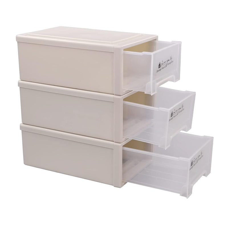 6 Quart Plastic Stacking Storage Drawer Chest, 3-Packs