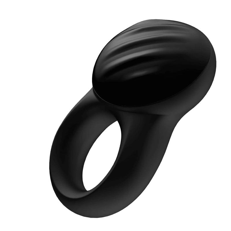 Signet Ring Vibrating Cock Ring With App Control - Vibration Silicone Penis Ring For Longer, Harder, Stronger Erections - Compatible With App, Waterproof, Rechargeable